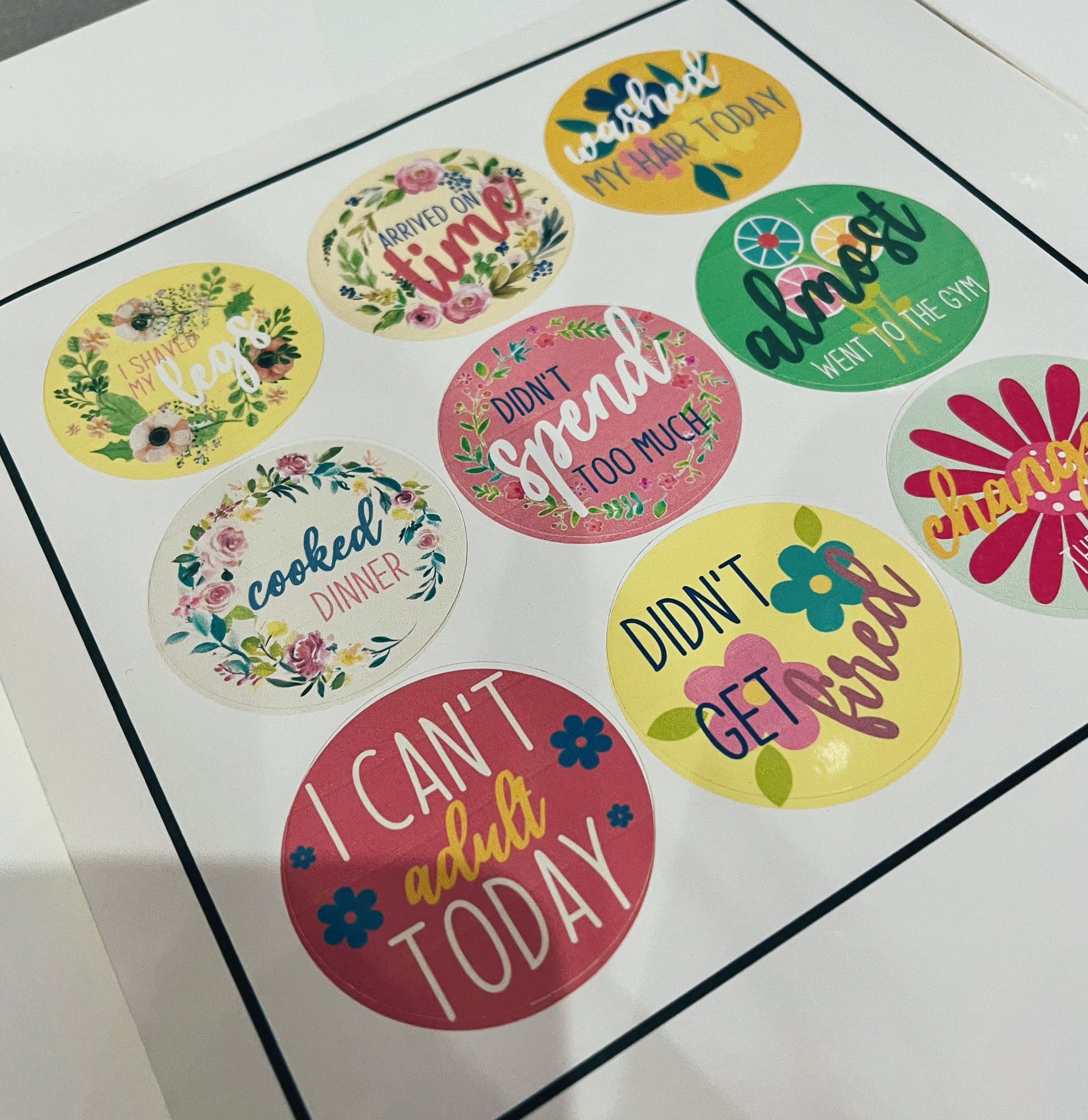 i cant adult today fun stickers 9 per sheet fashionably pregnant gift fun parenting is hard mum new mum mum goals meme free delivery i almost went to the gym today gloss grown up parent stickers mothers day baby shower 