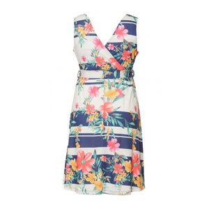 Fashionably Pregnant Heavenly Bump Floral Stripe Sash Tie Maternity Dress