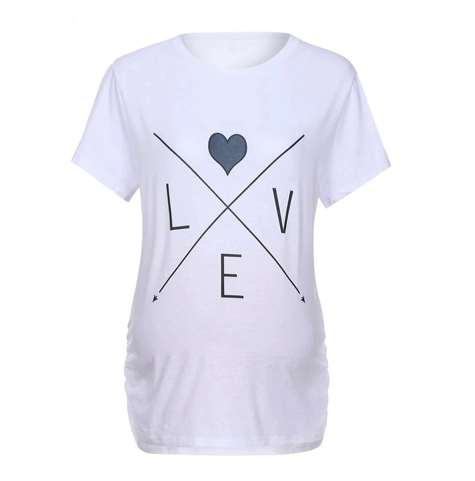 White Maternity Love T-shirt