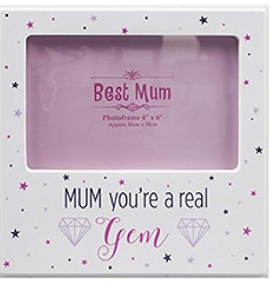 Mum Your A Real Gem White Photo Frame