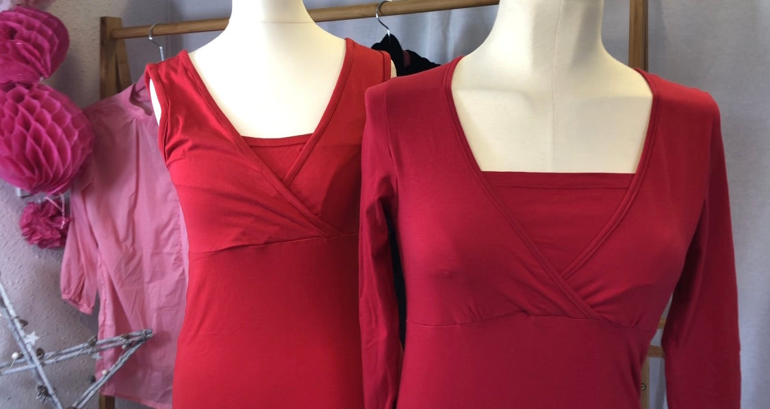 Red nursing vest top www.fashionablypregnant.co.uk