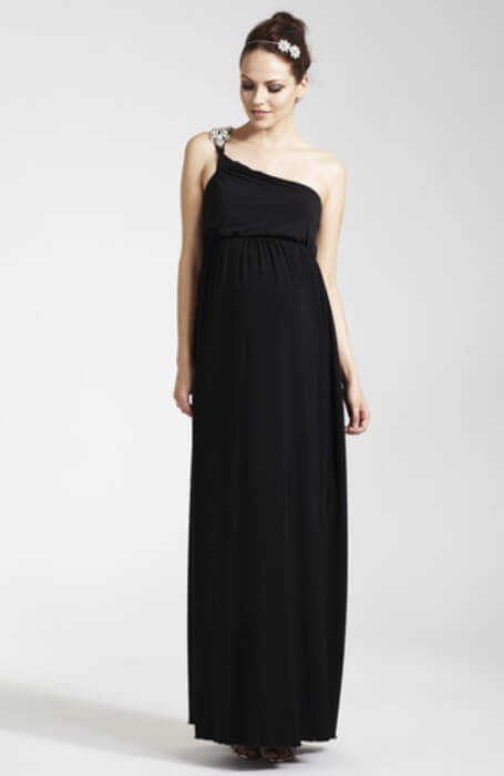 Fashionably_Pregnant Black Maternity Evening Dress Special Occasion