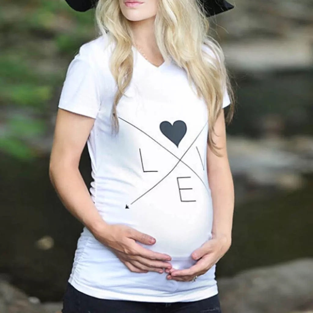 White Maternity Love T-shirt