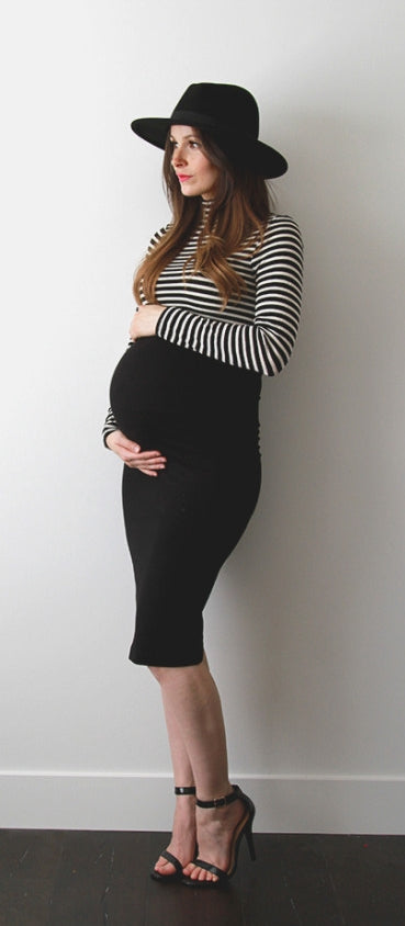 Fashionably_Pregnant_Black_Tube_Pencil_Bodycon_Skirt_Knee_Length
