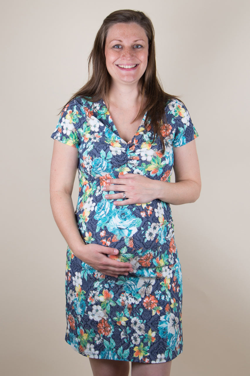 Fashionably Pregnant Blossoming bump holly blue floral maternity dress Fashionably Pregnant Online Maternity and Nursing Boutique U.K Free delivery. Specialists in Maternity and Breastfeeding fashionable clothes for pregnancy and beyond. Maternity Dresses, Maternity Tops, Special Occasion, Maternity Jeans, Baby Shower Dresses, Maternity Wedding Guest. UK based independent business 