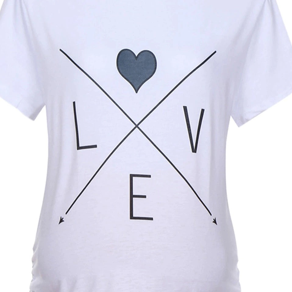 White Maternity Love T-shirt