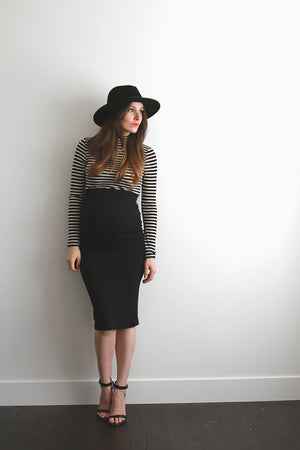 Fashionably_Pregnant_Black_Tube_Pencil_Bodycon_Skirt_Knee_Length