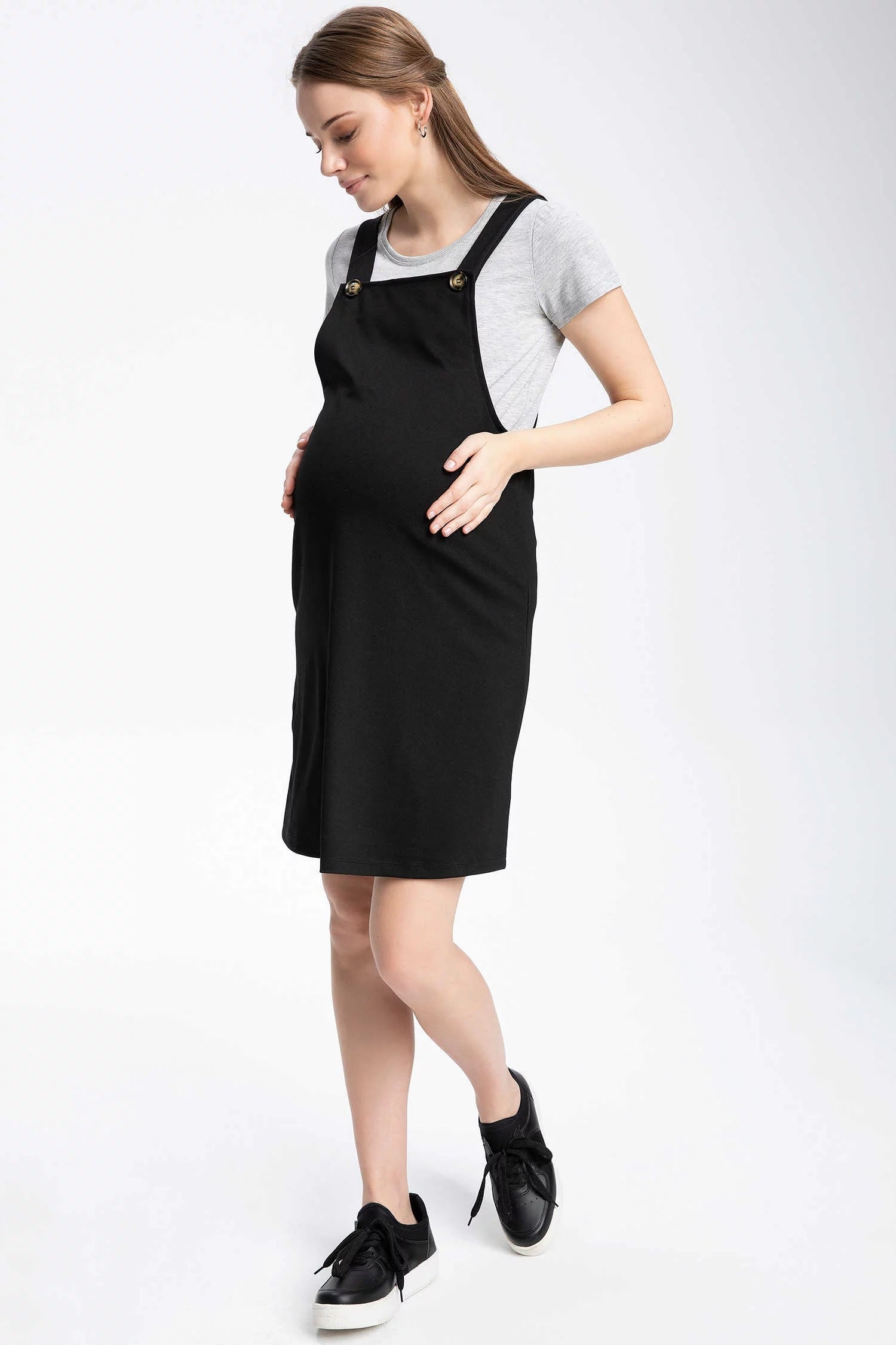 Maternity Pinafore Dress Fashionably Pregnant
