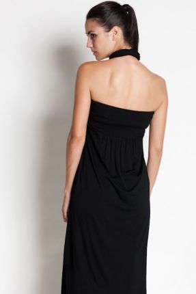 Dote Studio Sienna Halter Maxi Maternity Nursing Dress - Black