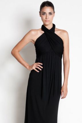 Dote Studio Sienna Halter Maxi Maternity Nursing Dress - Black