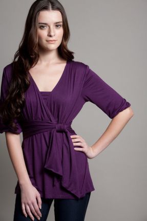 Dote Studio Tricia Eggplant Maternity & Nursing Top - Purple