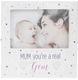 Mum Your A Real Gem White Photo Frame