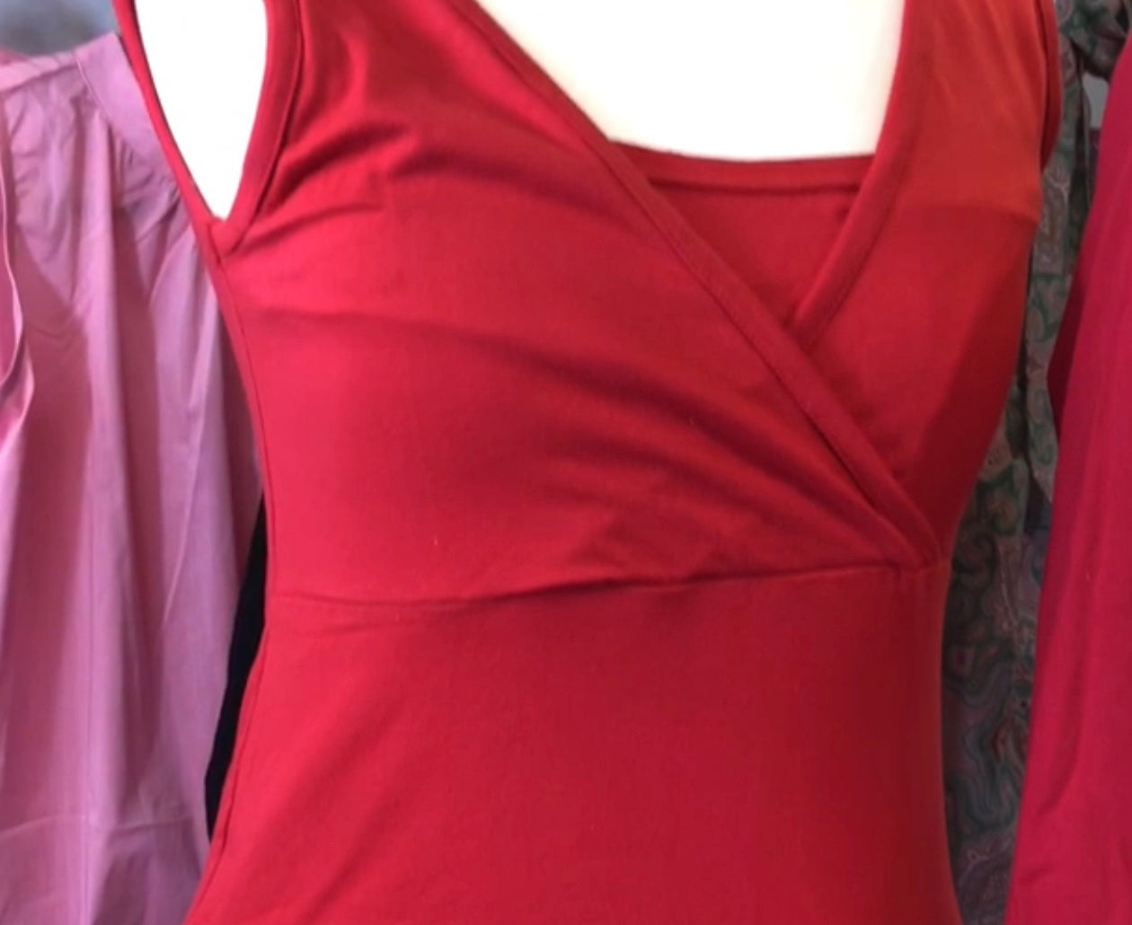 Red nursing vest top www.fashionablypregnant.co.uk