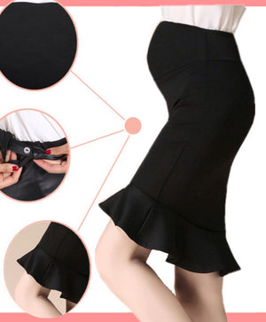 Fashionably_Pregnant_Peplum_Mermaid_Fishtail_Black_Maternity_Skirt
