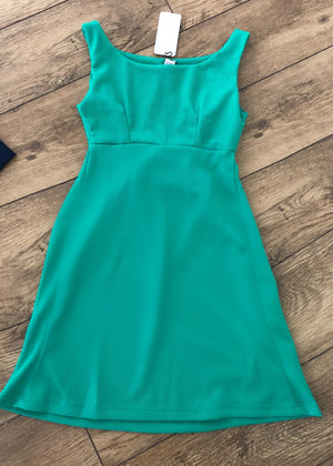 Blue Yellow Swing High Neck Fashionably Pregnant Smart green dress sleeveless