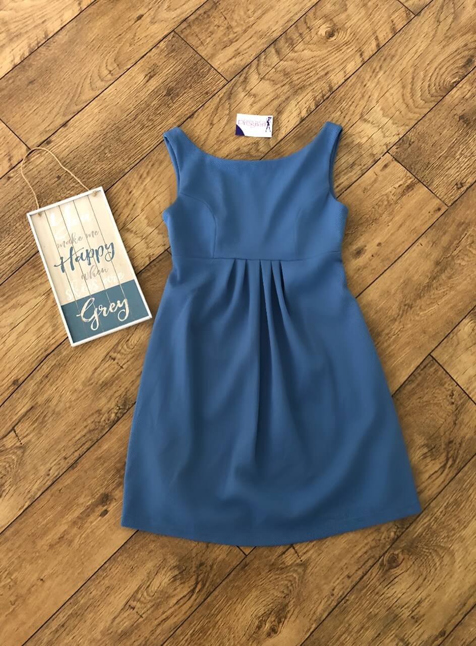 Blue Yellow Swing High Neck Fashionably Pregnant Smart green dress sleeveless