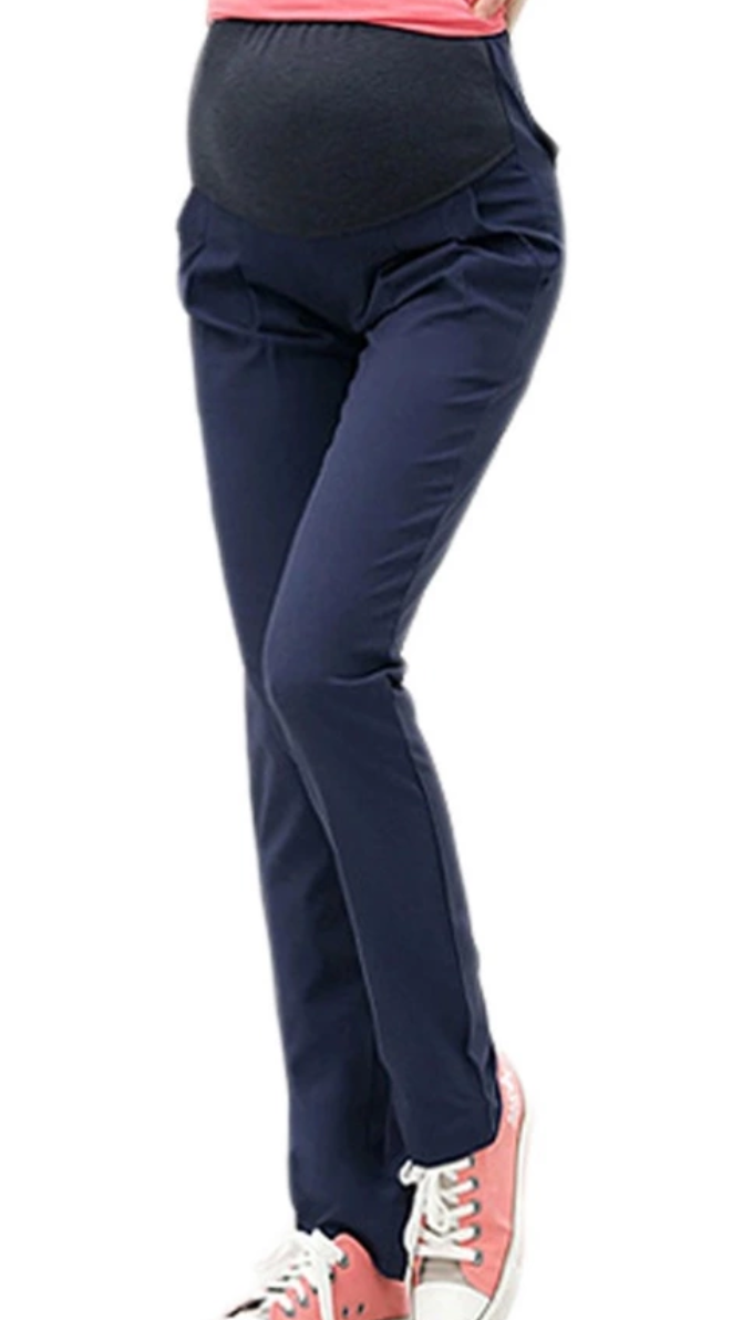Slim Fit Over the Bump Maternity Chino Trousers, 3 Colours Black, Navy ...