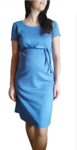 Lucina Maternity Dress with Belt Available in 3 Colour Options Yellow/Blue/Green