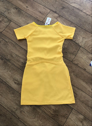 Lucina Maternity Under the Bump Drawstring Dress - 2 Colour Options Blue/Yellow