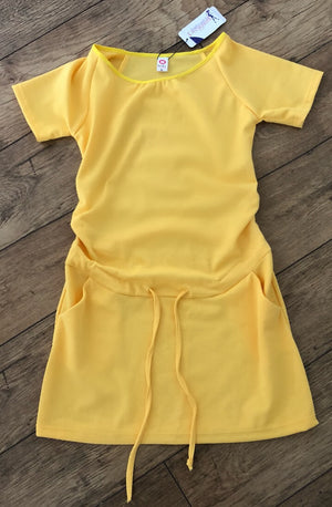 Lucina Maternity Under the Bump Drawstring Dress - 2 Colour Options Blue/Yellow