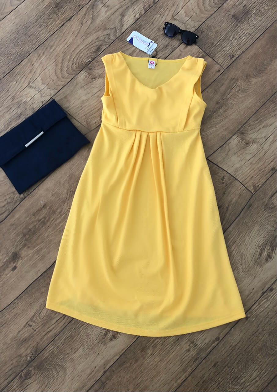 Lucina Maternity & Nursing Dress -2 Colour Options Green/Yellow