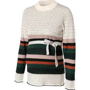 Fashionably pregnant maternity and nursing online boutique pregnancy and breastfeeding clothing specialists. Mamalicious white stripe spots dots winter warm jumper pullover sweater, belt long sleeves maternity casual lockdown smart uk free delivery