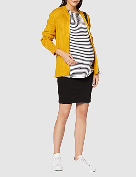Mamalicious Lola Slim Black Denim Maternity Skirt
