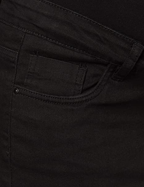 Mamalicious Lola Slim Black Denim Maternity Skirt