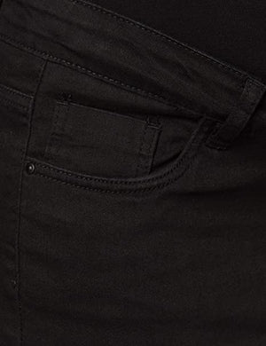 Mamalicious Lola Slim Black Denim Maternity Skirt