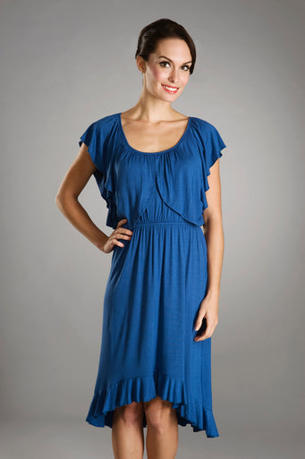 Maternalove Amelle Blue Nursing Dress