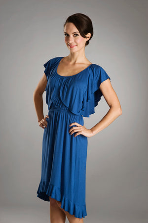 Maternalove Amelle Blue Nursing Dress