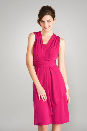 Maternalove Signature Multi-Way Maternity & Nursing Dress - Black/Plum