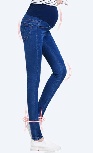 Over the Bump Maternity Slim Fit Denim Jeans - Dark Blue