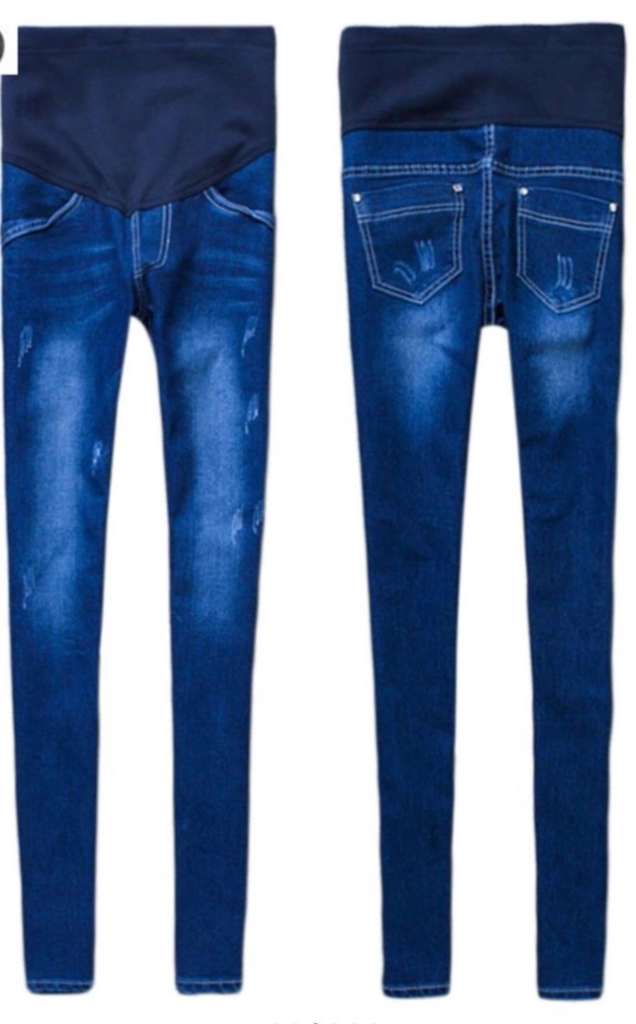Over the Bump Maternity Slim Fit Denim Jeans - Dark Blue