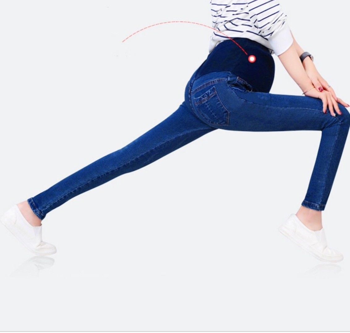 Over the Bump Maternity Slim Fit Denim Jeans - Dark Blue