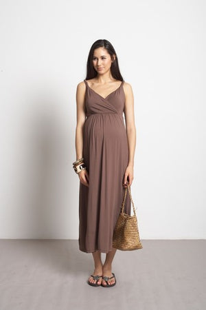 Mothers En Vogue Athena Brown Maxi Dress