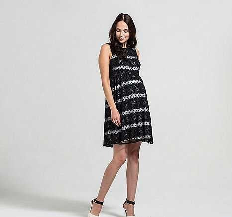 Rock-a-Bye-Rosie Primrose Black Lace Maternity Dress