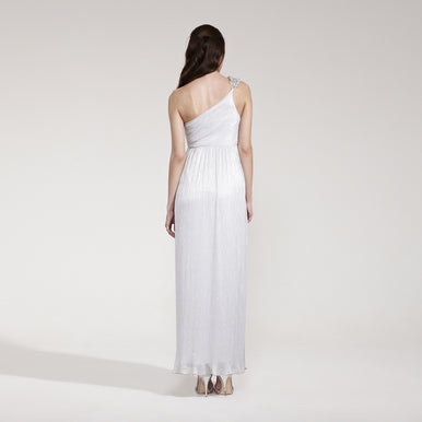 Rock-a-Bye Rosie Catherine One Shoulder Shimmer Maxi Dress