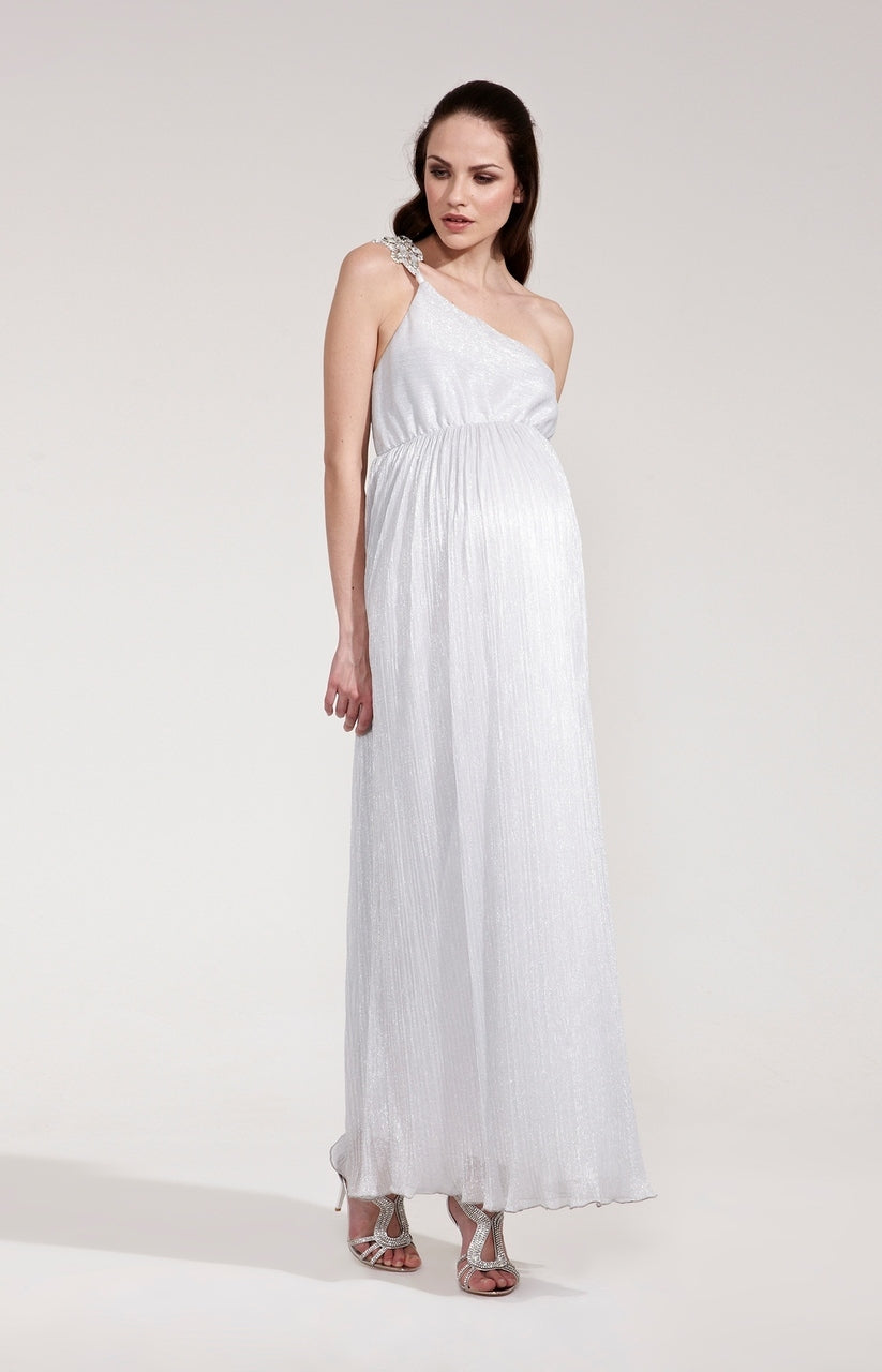 Rock-a-Bye Rosie Catherine One Shoulder Shimmer Maxi Dress