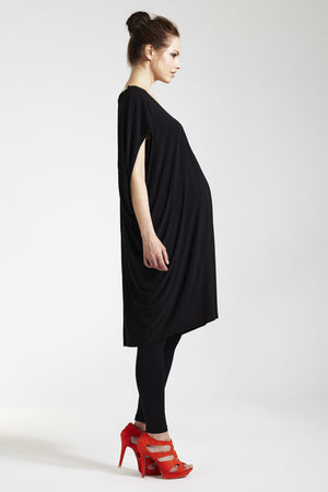 Rock_a_Bye_Rosie Charlie Beaded Back Trim Cocoon Draped Maternity Dress