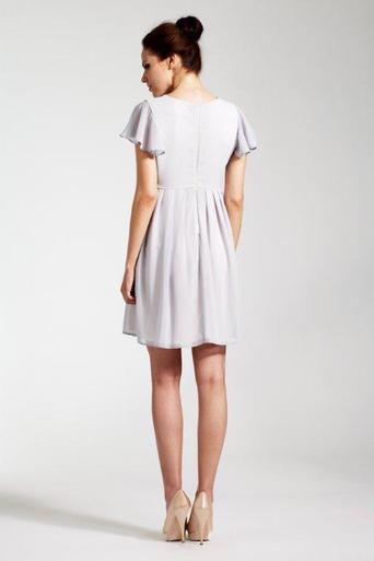 Rock a Bye Rosie Grey Chiffon and Sequin Daisy Maternity Dress