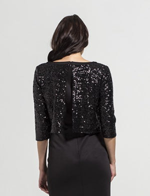 Fashionably Pregnant Rock a Bye Rosie Kendra Black Sequin Maternity Dress