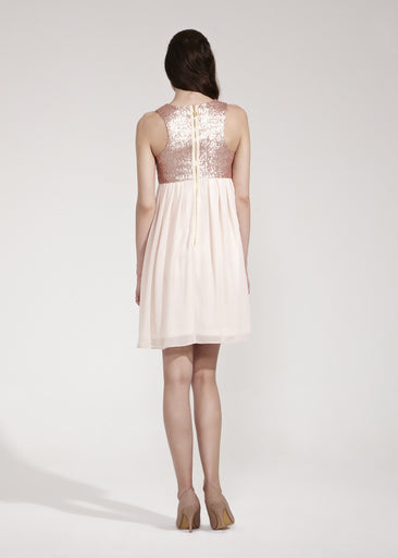 Fashionably Pregnant Rock a Bye Rosie Pink Chiffon & Sequin Lara Maternity Dress