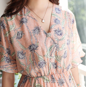Flute Sleeve Maternity Tea Dress
