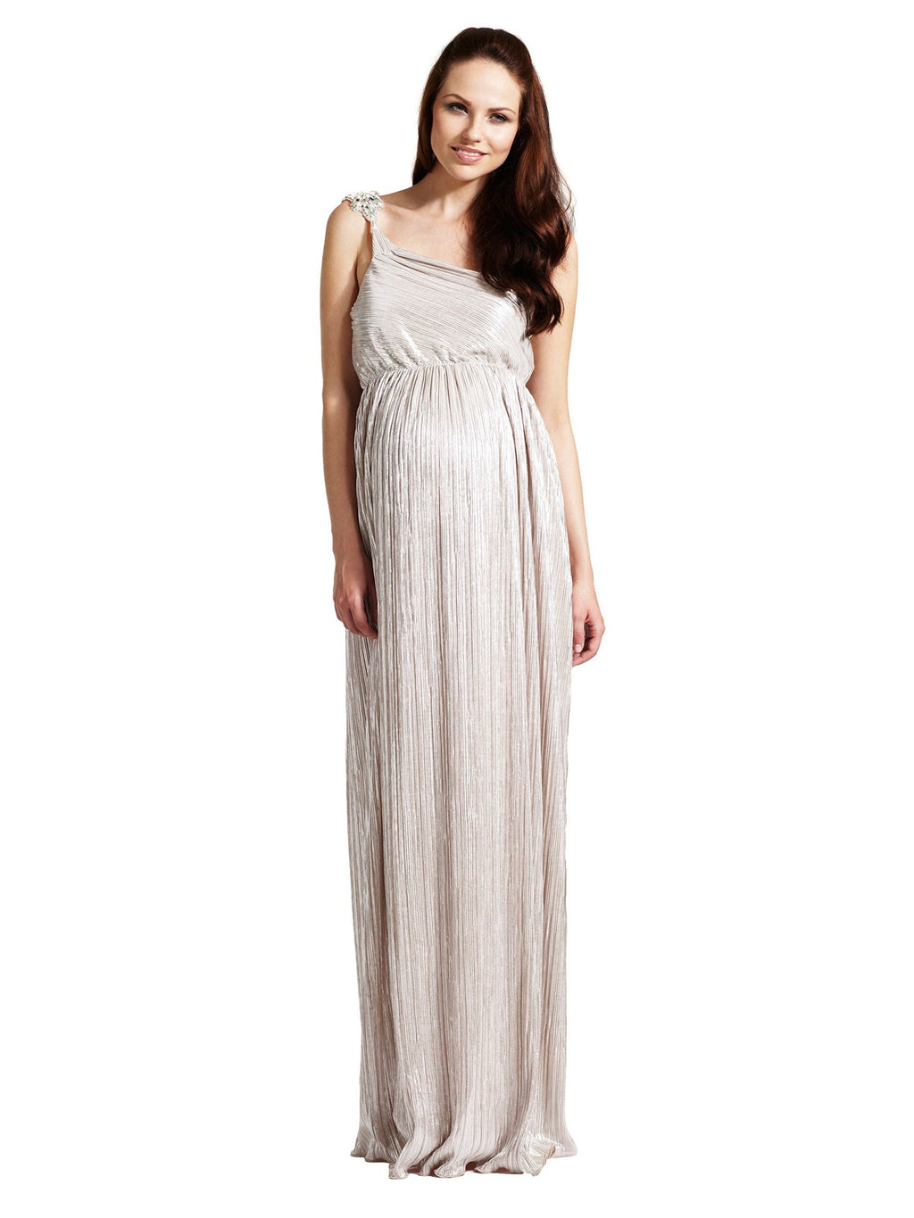 Rock-a-Bye Rosie Gabrielle One Shoulder Shimmer Maxi Dress