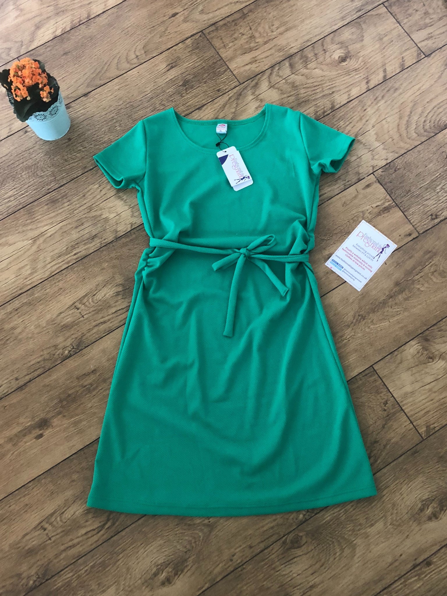 Lucina Maternity Dress with Belt Available in 3 Colour Options Yellow/Blue/Green