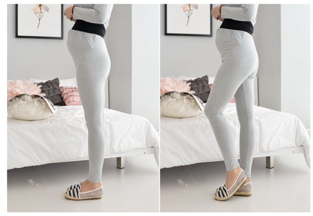 Two Piece Maternity Pyjamas Lounge Top and Leggings - Black/Cream