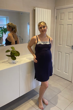 Maternity and Nursing Nightdress and Dressing Gown Set