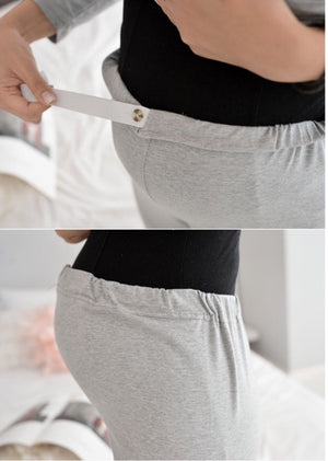 Two Piece Maternity Pyjamas Lounge Top and Leggings - Black/Cream