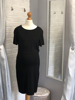 Essential Cotton Nursing Dress - Black/Blue